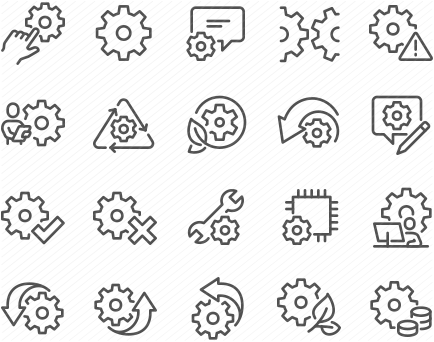 Line Gear Icons