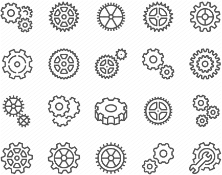 Line Gear Icons