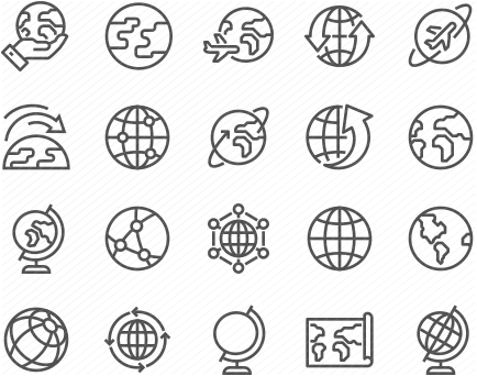 Line Globe Icons