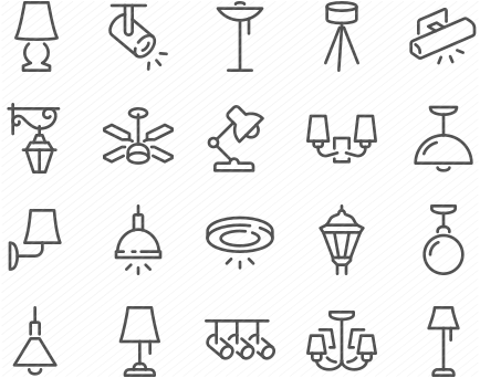 Line Lamps Icons