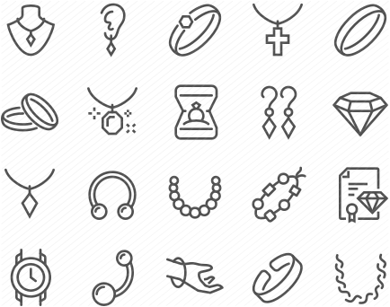 Line Jewelry Icons