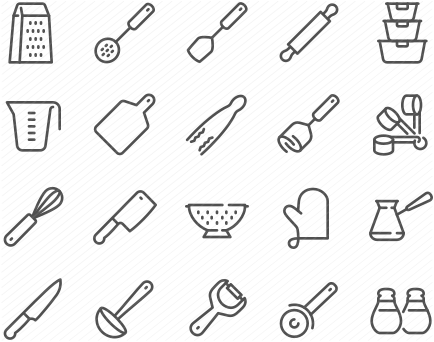 Line Kitchen Utilities Icons