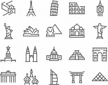 Line Landmarks Icons