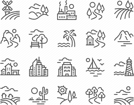 Line Landscape Icons