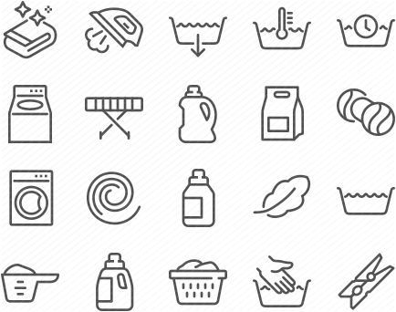 Line Laundry Icons