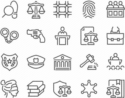 Line Law and Justice Icons