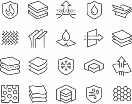 Line Layered Material Icons