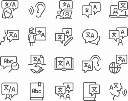 Line Learning Language Icons