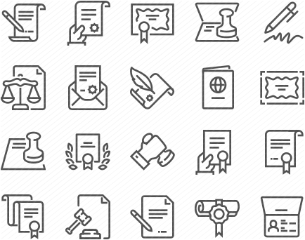 Line Legal Documents Icons