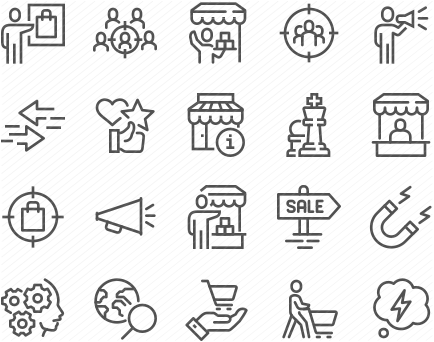 Line Marketing Strategy Icons