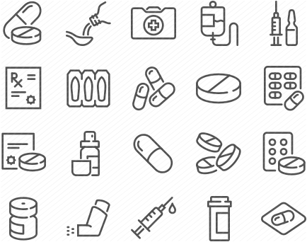 Line Medical Drugs Icons