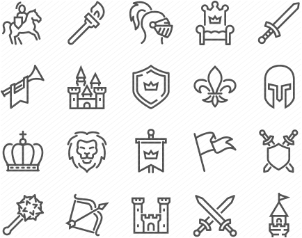 Line Medieval Icons