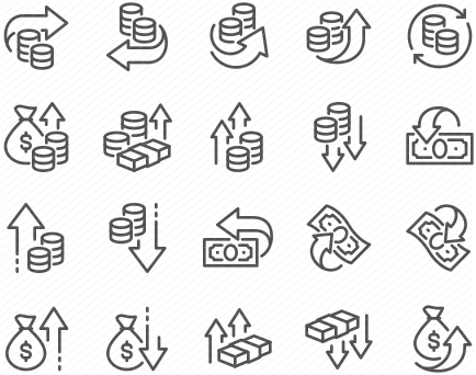 Line Money Movement Icons