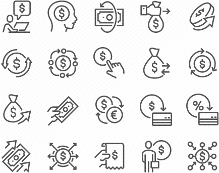 Line Money Movement Icons