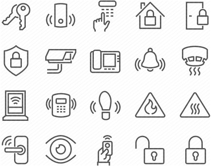 Line Home Security Icons