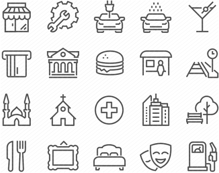 Line Points of Interest Icons