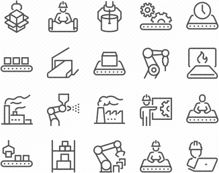 Line Mass Production Icons