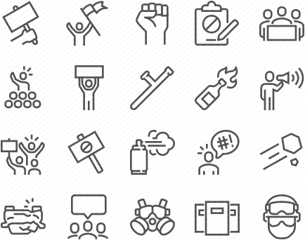 Line Protest Icons