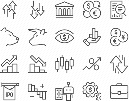 Line Stock Market Icons