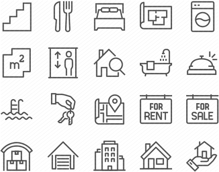 Line Real Estate Icons