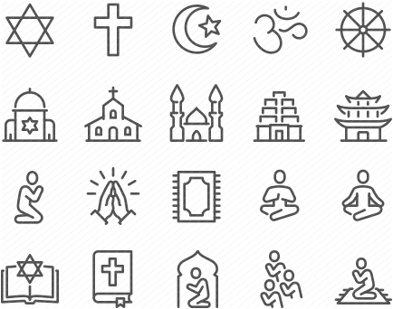 Line Religion Symbols Icons