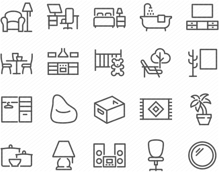 Line Home Room Types Icons