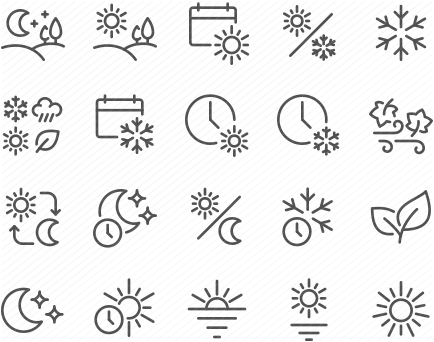 Line Four Seasons and Day Parts Icons