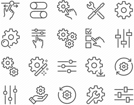 Line Setup and Settings Icons