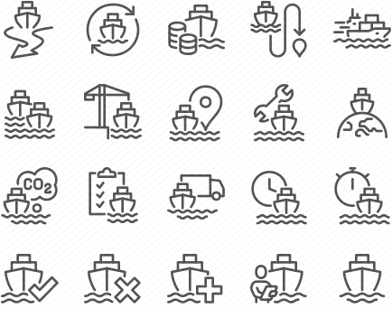 Line Ship Management Icons