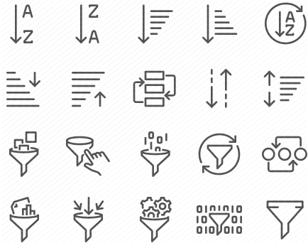 Line Sorting And Filtering Icons