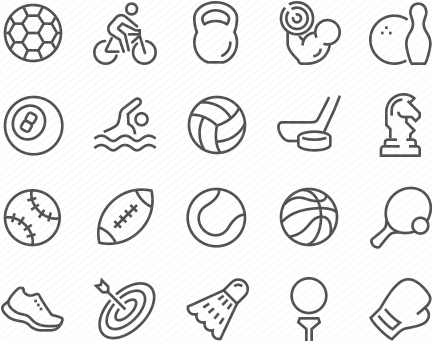 Line Sport Equipment Icons