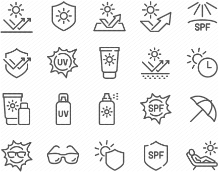 Line Sun Protection Icons