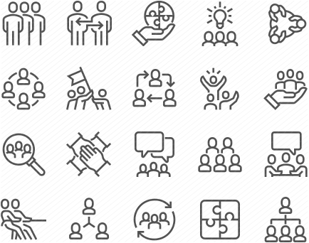 Line Team Work Icons