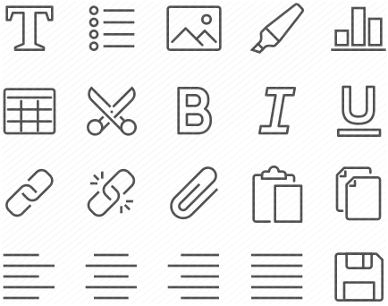 Line Text Editing Icons