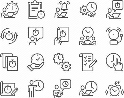 Line Time Management Icons