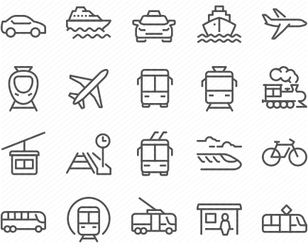 Line Public Transport Icons