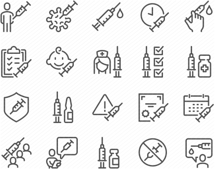 Line Vaccine Icons