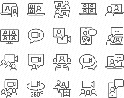 Line Video Conference Icons