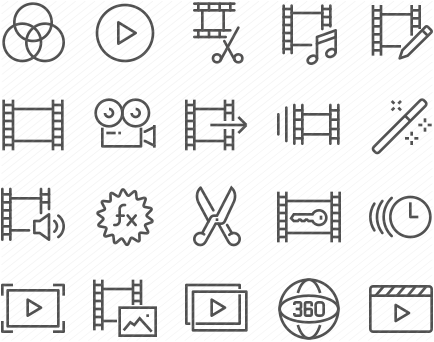 Line Video Editing Icons