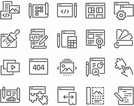 Line Web Development Icons