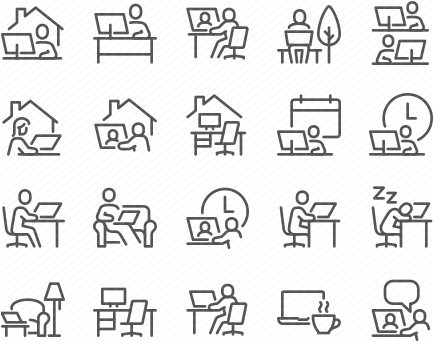 Line Work Place Icons