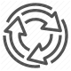 abstract transition, arrows, circular movement, cycle, process flow icon