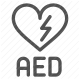 aed, defibrillator, emergency, heart, lifesaving, medical, resuscitation icon