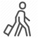 airport, luggage, passenger, traveler, walking icon