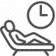 airport waiting area, departure area, lounge, resting, time icon