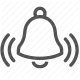 alarm, alert, bell, notification, safety, security, warning icon