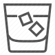 alcohol, beverage, drink, glass, ice cubes icon