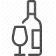 alcohol, beverage, bottle, glass, wine icon