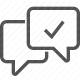 acceptance, approve, checkmark, confirmation, dialogue bubbles icon