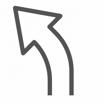 pointing, arrow, direction, curve, navigation, detour, left turn